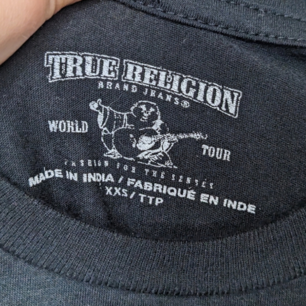 True Religion Women's Black Sequin Logo Tee ✨ - Picture 4 of 9